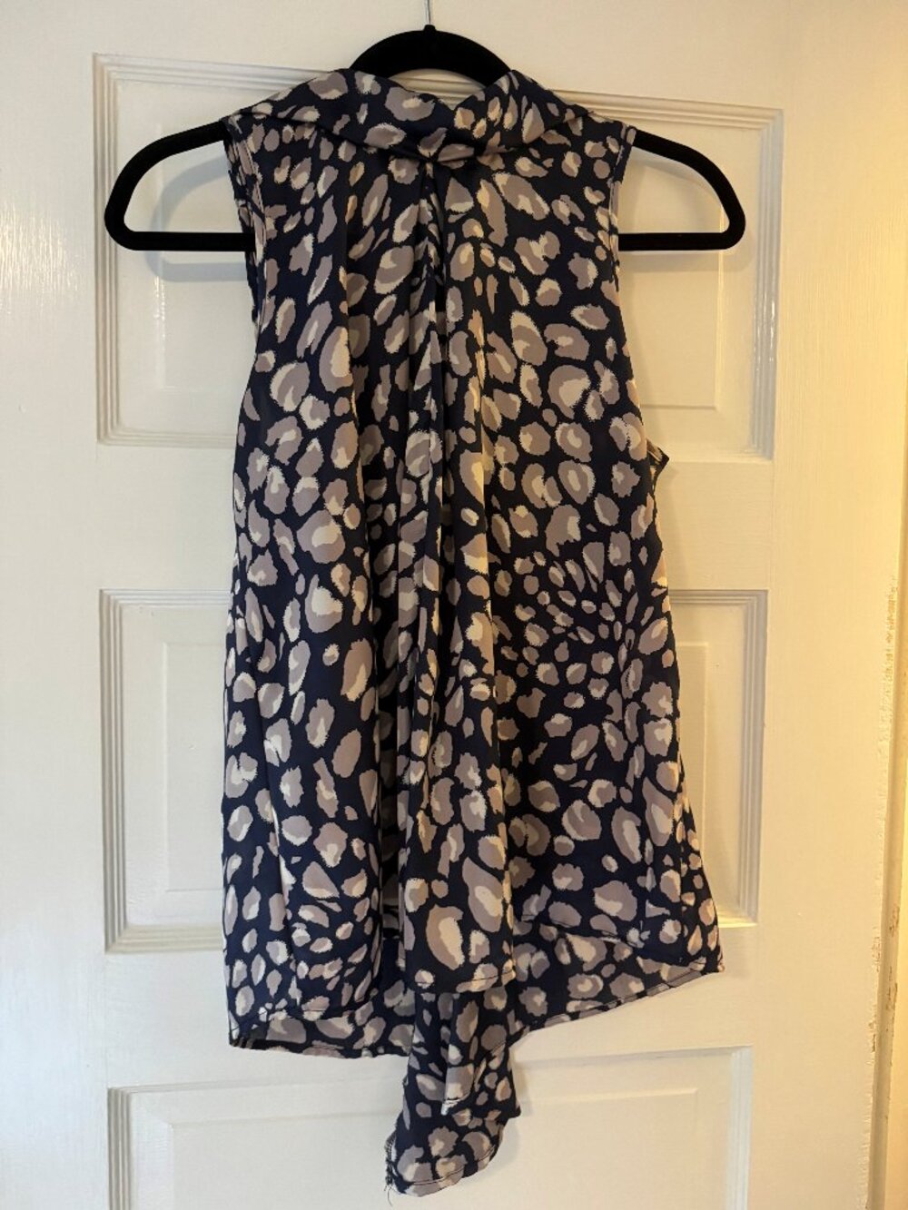 Navy silk tank